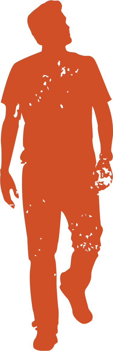 Silhouette of a person walking