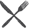 Fork and knife form an X icon