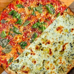 Artichoke Pizza and Margherita Pizza